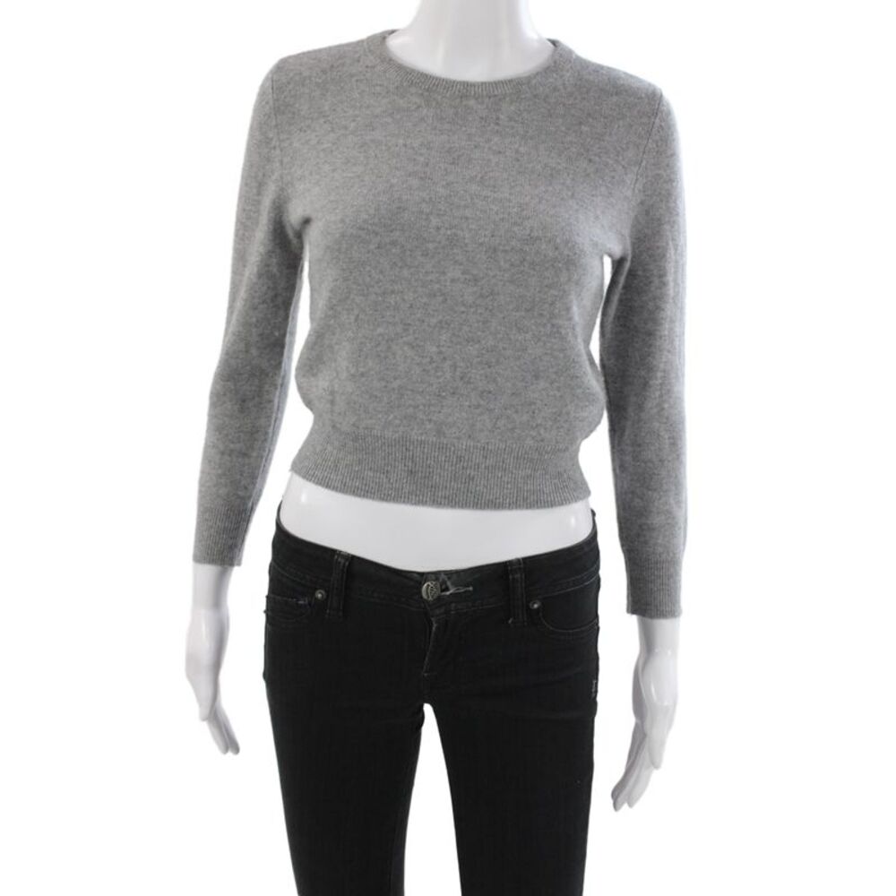 Alice + Olivia Unisex Pullover Sweater Gray Cashmere Round Neck Size XS
